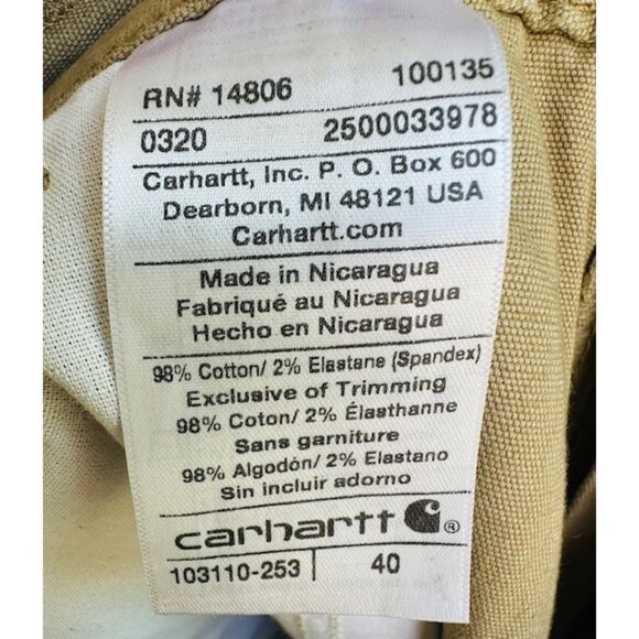 Carhartt Men NWT Rugged Flex Khaki Cotton Cargo Short Relaxed Fit Workwear 40X13 - Picture 5 of 5